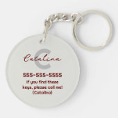 スパイシーモダンレッドミニマルクロシェJalapeno名 キーホルダー (裏面)