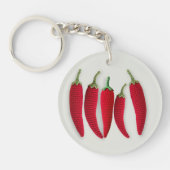 スパイシーモダンレッドミニマルクロシェJalapeno名 キーホルダー (正面)