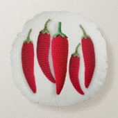 スパイシーレッドクロシェミニマルジャラピーノニットクラフツ ラウンドクッション (正面)