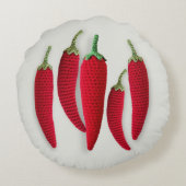 スパイシーレッドクロシェミニマルジャラピーノニットクラフツ ラウンドクッション (裏面)