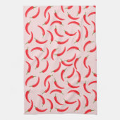 スパイシーレッドチリパターン キッチンタオル (縦)