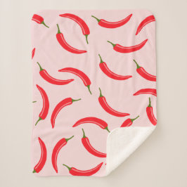 スパイシーレッドチリパターン シェルパブランケット