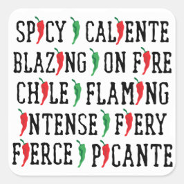 スパイシーワーズチリペッパーデザイン スクエアシール