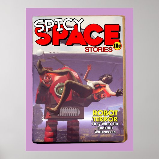 スパイシー宇宙ストーリーフェイクパルプカバープリント ポスター (正面)