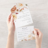 スパイシー秋ラスト&赤面ボホフローラディナー オールインワン招待状 (貼ってはがせる)