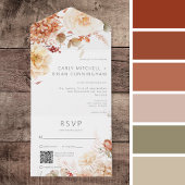 スパイシー秋ラスト&赤面ボホフローラQRコード オールインワン招待状