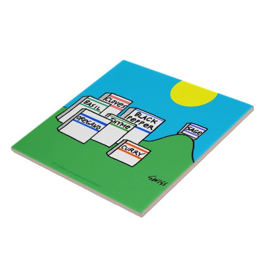 スパイスおもしろいマンガカラフルーKitchen Trivet タイル (側面)