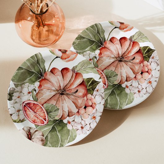 スパイスのカボチャ小さなカボチャの赤ちゃんシャワー ペーパープレート