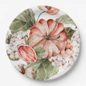 スパイスのカボチャ小さなカボチャの赤ちゃんシャワー ペーパープレート (正面)