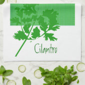 スパイスのコエンドロの葉の台所デザイン キッチンタオル (折り畳み)