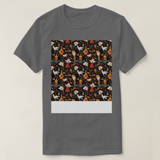 スパイスのシームレスなパターンの調味料ハーブjarインド tシャツ (デザイン正面)