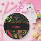 スパイスのパターン名ブラック ペーパープレート (パーティー)