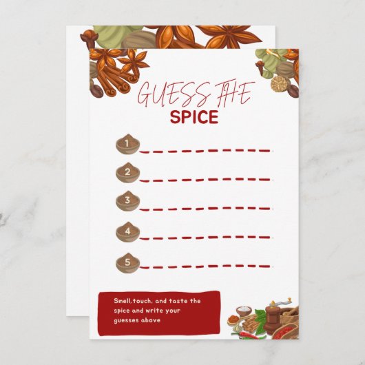 スパイスのパーティーゲームを推測 エンクロージャーカード (正面/裏面)