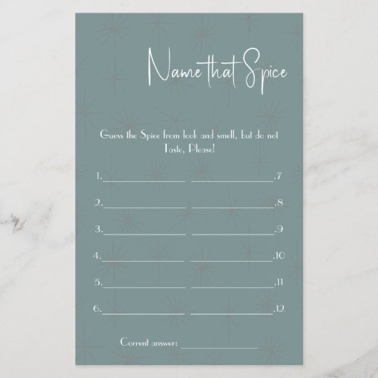 スパイスの名前 – Shower Game Flyer チラシ (正面)