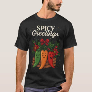 スパイスの挨拶 かわいいホリデースパイスキャラクター Tシャツ
