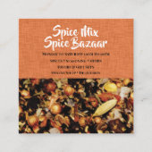 スパイスの組合せの写真のオレンジ白くモダンな上品 スクエア名刺 (正面)