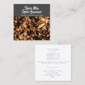 スパイスの組合せの写真の灰色白のモダンな上品 スクエア名刺 (正面/裏面)