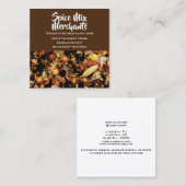 スパイスの組合せの写真の茶色の白くモダンな上品 スクエア名刺 (正面/裏面)