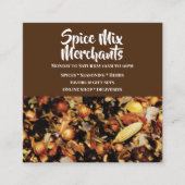 スパイスの組合せの写真の茶色の白くモダンな上品 スクエア名刺 (正面)