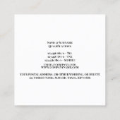 スパイスの組合せの写真の茶色の白くモダンな上品 スクエア名刺 (裏面)