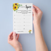 スパイスひまわり花ブライダルシャワーゲームカード チラシ (ハンドル)