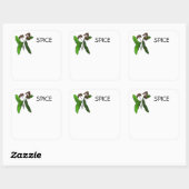 スパイスまたはハーブID情報のオールスパイスデザイン スクエアシール (シート)