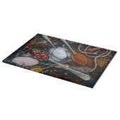 スパイスをスプーンに配置 カッティングボード (角)