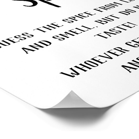 "スパイスアップ：そのスパイスブライダルシャワーゲームの名前" ポスター (角)