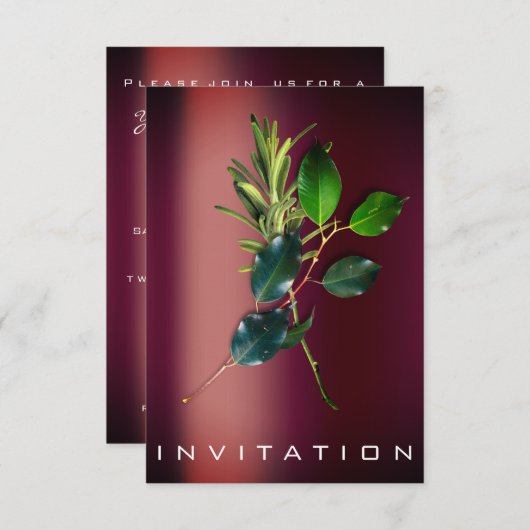 スパイスイタリアンシェフディナーサステナビリティグリーン 招待状 (正面/裏面)