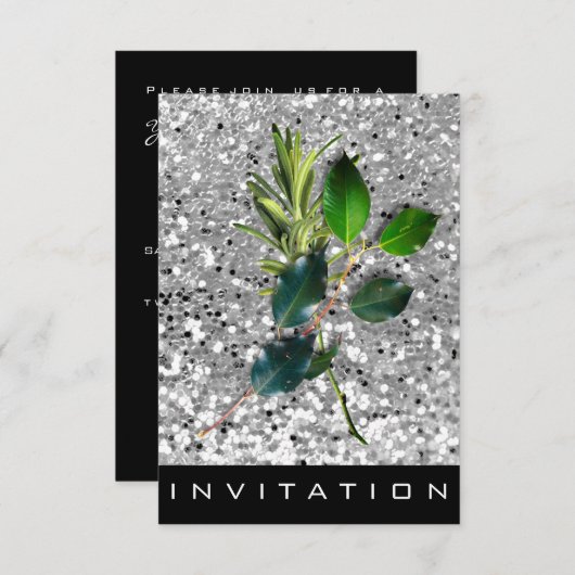 スパイスイタリアンシェフディナーハウスシルバーグリッター 招待状 (正面/裏面)