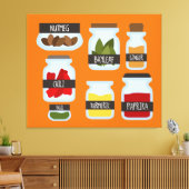 スパイスカラフルジャー料理スタイル キャンバスプリント (インサイチュ (リビング))