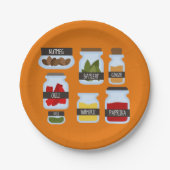 スパイスカラフルジャー料理スタイル ペーパープレート (正面)