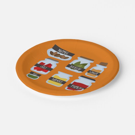 スパイスカラフルジャー料理スタイル ペーパープレート (アングル)