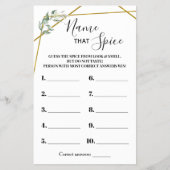 スパイスグリーンリー金ゴールドシャワーゲームカードの名前 チラシ (正面)