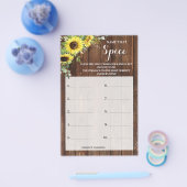 スパイスサンフラワーズブライダルシャワーゲームカード チラシ (シングル)