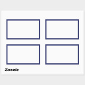 スパイスジャーのネイビーブルー縁ど空白のの長方形ラベル 長方形シール (シート)