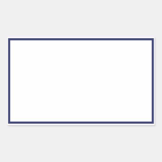 スパイスジャー白いネイビーブルー縁ど空白の 長方形シール (正面)