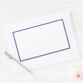 スパイスジャー白いネイビーブルー縁ど空白の 長方形シール (封筒)