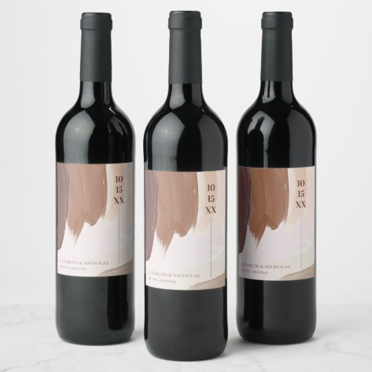 スパイステラコッタ |モノグラム結婚のワインラベル ワインラベル (ボトル)
