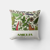 スパイスパターン名の緑の装飾用クッション クッション (正面)