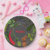 スパイスパターン名前をカスタムするグレー紙プレート ペーパープレート (パーティー)