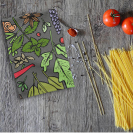 スパイスパターン名前をカスタムするグレー キッチンタオル