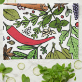 スパイスパターン名前をカスタムする白 キッチンタオル (折り畳み)