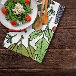 スパイスパターン名前をカスタムする白 キッチンタオル