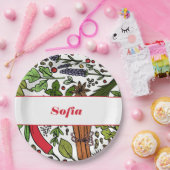 スパイスパターン名前をカスタムする白 ペーパープレート (パーティー)