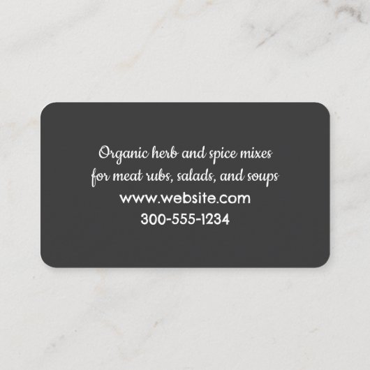 スパイスパーソナルシェフ 名刺 (裏面)