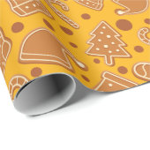 スパイスホリデージンジャーブレッドダークイエローマスタード ラッピングペーパー (ロールコーナー)