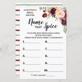 スパイスマルサラ花ブライダルシャワーゲーム (正面/裏面)