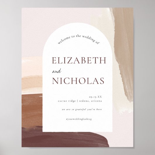 スパイスモダンテラコッタ |結婚の案内記号 ポスター (正面)