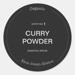 スパイスラベルカスタマイズの名前とスパイス ラウンドシール